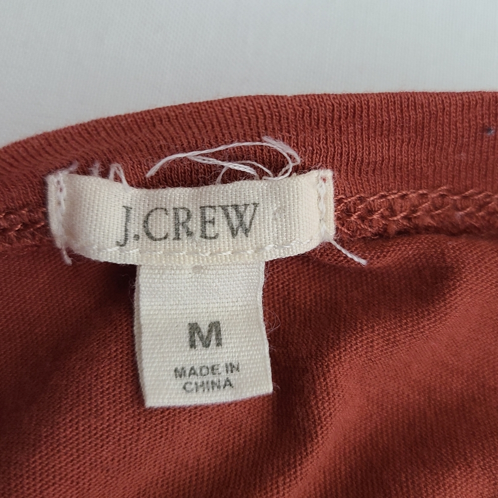 J. Crew Brown Scoop Neck Pleated A-Line Long Sleeve Blouse Medium - Picture 4 of 6